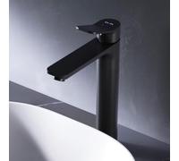 AM.PM - Robinet Lavabo X-Joy FXA92022, Mitigeur Lavabo Noir Mat à Bonde Clic-Clac, Robinet Lave-Main Haut, Résistant aux Rayures