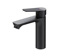 AM.PM Robinet pour lavabo, modèle EcoStart, couleur noire, pour salle de bain, robinet pour vasque