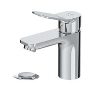AM.PM - Robinet Salle Bain FXA82100, Mitigeur Lavabo Chromé avec Bonde Clic-Clac, Robinet Lave-Main Taille S