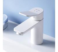 AM.PM X-Joy FXA02133 - Robinet Lavabo Salle de Bain Mitigeur Lavabo Blanc Mat, Hauteur du Bec 79 mm