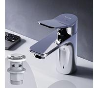 AM.PM X-Joy FXA82100 Robinet de lavabo avec barre de traction et bonde de vidange, installation facile, chrome