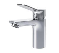 AM.PM X-Joy Mitigeur Lavabo Compact Chromé - Robinet de Salle de Bain pour Petit Lavabo avec Cartouche Céramique SoftMotion - Hauteur Bec 79mm