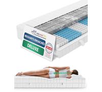 AM Qualitätsmatratzen 3D Deluxe - Matelas à Ressorts ensachés 100 x 200 cm - Très Ferme (≥ 110 kg), 24 cm de Hauteur - Matelas Ergonomique 100 x 200 cm avec Housse en Lyocell - Matelas 7 Zones