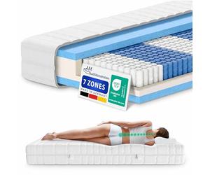 AM Qualitätsmatratzen AMQ Sleep Matelas 130x190 à Ressorts Ensachés - 1000 Ressorts, 7 Zones de Confort, Confort Ferme 24 cm - Fabriqué en Allemagne, Housse Lyocell Oeko-TEX - Matelas 1 Personne