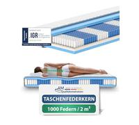 Matelas à Ressorts Ensachés - Premium 7 zones | 140x190 cm | Degré de fermeté 3 | 24 cm Hauteur | 1000 ressorts par 2m² | OEKO-TEX Standard 100