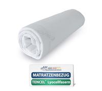 AM Qualitätsmatratzen - Housse de Matelas 200x200 en Tencel Lyocell - Protège Matelas avec Fermeture éclair - Amovible et Lavable - Housse Matelas 200 x 200 epaisseur 14 cm - Housse Matelas intégrale