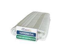 AM Qualitätsmatratzen - Housse de surmatelas 140x220 Polyester - Housse pour surmatelas avec Fermeture éclair - Amovible et Lavable - Housse surmatelas 140 x 220 Oeko tex - Housse Protection
