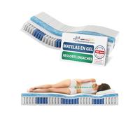 AM Qualitätsmatratzen - Matelas à Mousse Gel 100x200cm Moelleux - Matelas à Ressorts ensachés Mousse Gel 100x200 - Matelas avec Housse à Mousse Gel intégrée 6cm - 24cm Hauteur - Made in Germany
