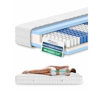 AM Qualitätsmatratzen - Matelas à Ressorts ensachés 130 x 190 avec 7 Zones de Confort - Housse Amovible et Lavable - Matelas 130x190 cm 20 cm epaisseur - Oeko-TEX - Ferme