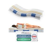 AM Qualitätsmatratzen - Matelas Latex 180x200cm équilibré - Matelas à Ressorts ensachés Latex 180x200 - Matelas avec Mousse en Latex intégrée 4cm - 24cm Hauteur - Made in Germany