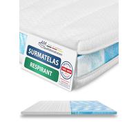 AM Qualitätsmatratzen - Surmatelas 160 x 200 en Mousse - épaisseur 6 cm - Souple et Adaptable - surmatelas Respirante pour Un Bon Sommeil - Housse Amovible et Lavable - 160x200cm