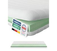 AM Qualitätsmatratzen - Surmatelas 80 x 190 cm Moelleux - Housse de surmatelas Amovible et Lavable - Surmatelas Mousse 80x190 6 cm - Topper Souple et Adaptable pour Un Bon Sommeil - 80/190 White