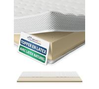 AM Qualitätsmatratzen Surmatelas en latex de qualité supérieure 80 x 200 cm RG65 - Fabriqué en Allemagne - Surmatelas en latex naturel respirant 80 x 200 cm - Surmatelas 80 x 200 cm avec housse en