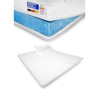 AM Qualitätsmatratzen - Surmatelas memoire de Forme 180 x 220 pour 2 Personnes - Surmatelas Epais en Mousse de Gel - Moelleux et Adaptable - Surmatelas avec Fente 180x220 cm - Ideal pour lit Double