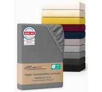 AM Qualitätsmatratzen Surmatelas Premium Drap-Housse 120x180cm (200 g/m²) Anthracite - Fabriqué en Allemagne - Certifié Oeko-TEX - Drap-Housse en Jersey