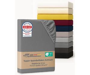 AM Qualitätsmatratzen Surmatelas Premium Drap-Housse 120x180cm (200 g/m²) Anthracite - Fabriqué en Allemagne - Certifié Oeko-TEX - Drap-Housse en Jersey