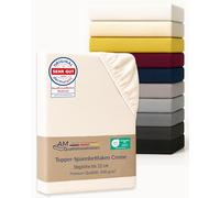 AM Qualitätsmatratzen Surmatelas Premium Drap-Housse 120x180cm (200 g/m²) Coloris crème - Fabriqué en Allemagne - Certifié Oeko-TEX - Drap-Housse en Jersey