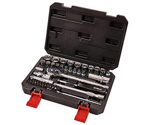 Am-Tech I0635 1/4 et 3/8 12 points Socket Set - Rouge (Douilles)