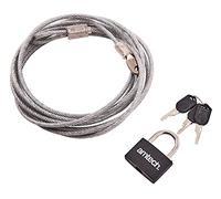 Am-tech T1695 x 4 mm 3 m Câble de sécurité et cadenas
