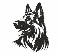 AMA SHOP Autocollant préréglé chien race berger allemand mod .2 couleur noir|Convient pour casque de voiture moto |Decalcomanie|Passion moto