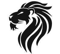 AMA SHOP Sticker pré-réglé Lion modèle 1 couleur noire | Convient pour casque de voiture moto PC, ordinateur portable |Decalcomanie|CM.12