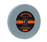 AmaCupid Meules à rectifier pour meuleuse d'établi. Abrasif en carbure de silicium vert pour l'affûtage et le meulage d'outils en carbure. Diamètre 150 mm, alésage 12,7 mm