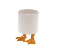 Amadeus Cache-pot canard rond - Blanc et orange
