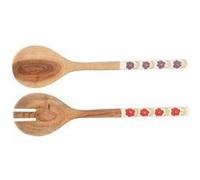Amadeus Couverts à salade Daphné - Lot de 2 - Marron - Bois D'acacia Marron
