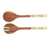 Amadeus - Lot de 2 couverts à salade Daisy - Bois d'acacia - Marron Marron