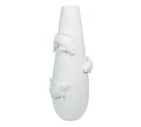 Amadeus Vase décoratif rond carpes - Blanc