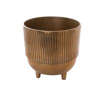 Amadeus vase rond en métal - marron