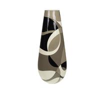 Amadeus Vase rond en résine - Noir et beige