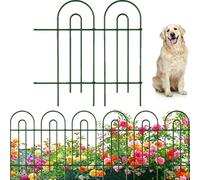 Amagabeli Clôture de Jardin en Métal 81cm(H) x 43cm(L) (14 Panneaux, Longueur Totale 6m) Creusage Barrière pour Animaux Clôture Métallique Décorative pour Chien Cour Terrasse Extérieur Vert