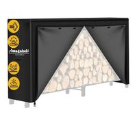 Amagabeli Couverture de Support à Bois de Chauffage Extérieur 244x61x107 cm - Housse Imperméable Résistant aux Intempéries en Tissu Oxford 600D Robuste pour Stockage de Bûches