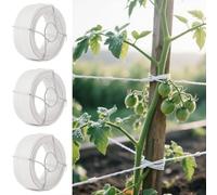 Amagabeli Fil Acier Plastifie Ø1.15mm x 50m x 6pcs Fil d'attache Rouleau de Fil Métallique Enduit de PVC Fil de Fer avec Gaine en Plastique Blanc pour Les Plantes