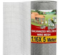 Amagabeli Galvanisé Mailles Carrées 1,16M X 5M, 0,6mm Fil Épais, Mailles 6.3mm Grillage Soudé pour poulailler, Clôture de Jardin et Volière