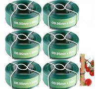 Amagabeli Garden Home Fil de Fer plastifié Vert Ø0.95mm Rouleau 6 x 50m Fil métal Enduit PVC pour Ligature Jardin, Fil Tension clôture, Bricolage