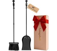 Amagabeli Pelle à Cendres pour Cheminée 81 cm - Pelle en Acier Gros Calibre pour Cuisinière, Cheminée Balayette - Outil Simple pour Feu de Camp, Usage Intérieur/Extérieur - Noir