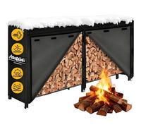 Amagabeli Porte buche-Range buche de cheminée avec 4 outils 74x40x30cm Ensemble Outil Cheminée Grande Capacité Range-bûches Support de bois de Chauffage pour Porte Buches bois Intérieur Bronze