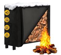 Amagabeli Porte buche-Range buche de cheminée avec 4 outils 74x40x30cm Ensemble Outil Cheminée Grande Capacité Range-bûches Support de bois de Chauffage pour Porte Buches bois Intérieur Bronze