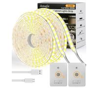 Amagle 2 Pièces 5000mAh 4M COB Ruban Bande LED USB Blanche Chambre Lumiere Pile Interieur Nuit Veilleuse Détecteur de Mouvement Rechargeable Bandeau LED Strip Lights TV Escalier Placard Lampe Sans Fil