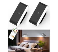 Amagle Applique Lampe Murale Sans Fil Intérieure LED de Lecture Chevet | Rechargeable USB avec Télécommande et Tactile, 3 Température, Veilleuse Appliques Murale avec Interrupteur pour Chambre