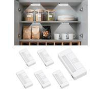 Amagle Lot de 6 Petite Lampe LED Veilleuse Detecteur de Porte Lumiere Leds Luminaires Interrieur Eclairage Lumière Placard Tactile Sans Fil Mini Led Light Pour Armoire Meuble de Cuisine, Blanc Froid