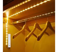 Amagle Ruban Led 3m Chambre Lumiere Pile Led Detecteur de Mouvement, Reglet Bande Led Blanc Chaud 3m Strip Lights TV Interieur Nuit Light Lumineuse Bandeau Leds Autocollante Éclairage Sans Électricité