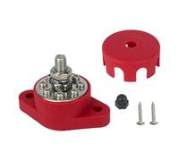 Amagogo Bloc de Distribution électrique à bornes avec Couvercle et vis, Installation Facile, bornier Marin pour véhicule/Camping-Car, M6 Rouge