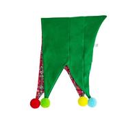 Amagogo Bonnet de Noël Fête Plaid Bourgogne Chapeau Couvre-chef Capuche en Polyester Chaud avec Doublure Verte et Pans Pendants Adapté à Soirées de Noël Clichés Festifs Animations Costumées Intérieur