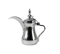 Amagogo Cafière Arabe Classique en Acier Inoxydable 304 Corps Couvercle Articulé pour Infusion Café sur Feu Direct, 700 Ml, Chrome