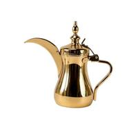 Amagogo Cafière Arabe Classique en Acier Inoxydable 304 Corps Couvercle Articulé pour Infusion Café sur Feu Direct, 700 Ml, Doré