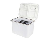Amagogo Coffre de Rangement Marin Encastrable Conteneur Compartiment Bac en Épais avec Couvercle Relevable pour Appâts et Outils Montage sur Planes avec Vis Adapté aux Consoles Pêche Côtière