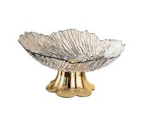 Amagogo Coupe à fruits sur pied, plateau à fruits, centre de table moderne et pratique, porte-collations décoratif pour comptoir, Blanc Transparent